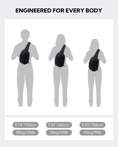 WATERFLY Small Crossbody Sling Backpack: RFID Blocking Anti Theft Sling Bag Travel Daypack Man Woman