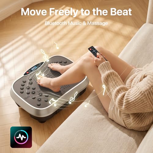 Vibration Plate Exercise Machine for Whole Body Lymphatic Drainage - Light Grey
