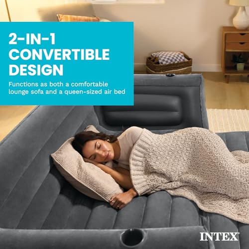 Inflatable Sofa Bed Set with 2 Chairs & Ottoman – Queen & Twin Size Lounge Furniture