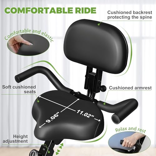 JELENS Black 5-in-1 Folding Exercise Bike with 16-Level Magnetic Resistance