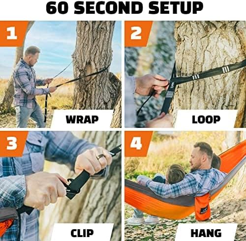 MalloMe Camping Hammock - Portable Outdoor Hammock for Adults & Kids | Heavy-Duty Double & Single Options