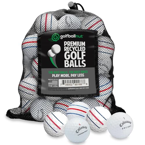 Used Callaway Golf Balls Mix – Recycled Tour-Performance Golf Balls with Mesh Bag
