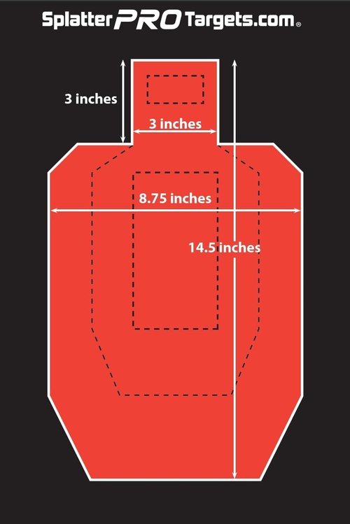 IPSC Style Splatter Targets - Fully Reactive 12x18 Inch Design for Clear Hit Visibility