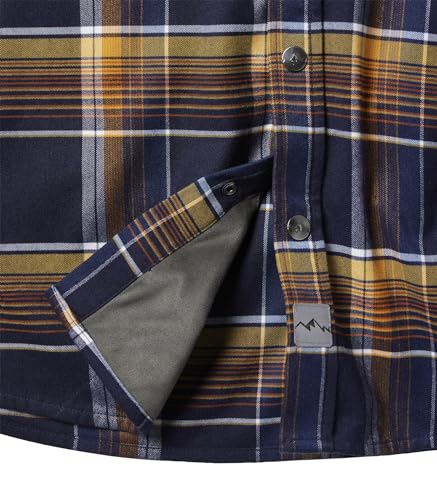 Men's Performance Stretch Flannel Shirt - Medium, Grinnell Plaid, Moisture Wicking & Quick Dry