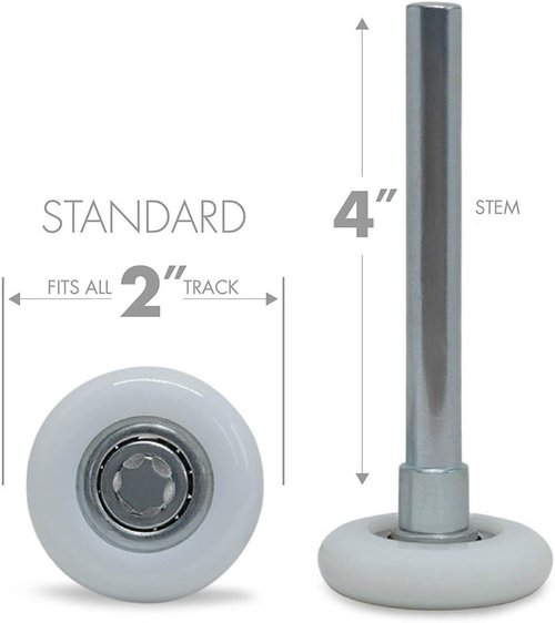 BC Precision Garage Door Rollers - Premium Sealed Nylon, Quiet & Durable | 4" Stems, 2" Rollers, 13 Balls