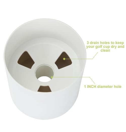 FVIEXE 6PCS Golf Hole Cup 4 Inch Depth, ABS Plastic Putting Cup for Backyard Golf Practice, Ivory White, Fit USGA LPGA PGA Regulations (4 1/4 Inch Outside Diameter)