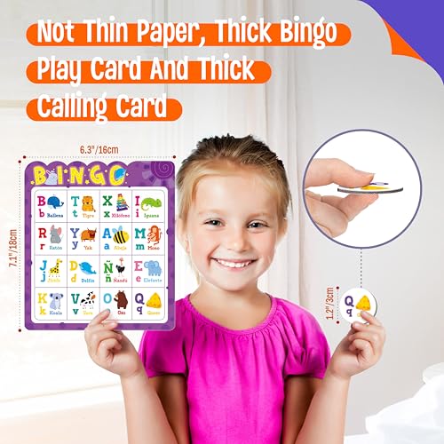 Spanish Bingo Game with Alphabet & Numbers - Educational Toy for Kids Ages 4+ - Variation: Spanish Alphabet Number Bingo Game