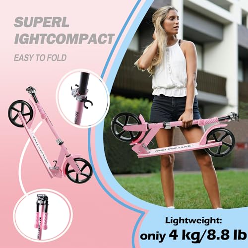Welmotive Pink Kids & Teens Foldable Kick Scooter with Adjustable Handlebars