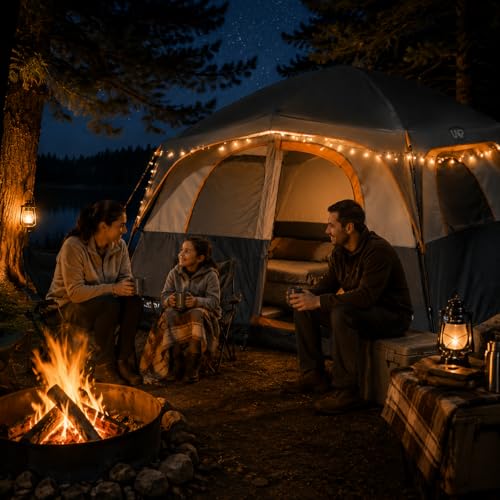 UNP Gray 6-Person Waterproof Family Camping Tent with Rainfly, Easy Setup