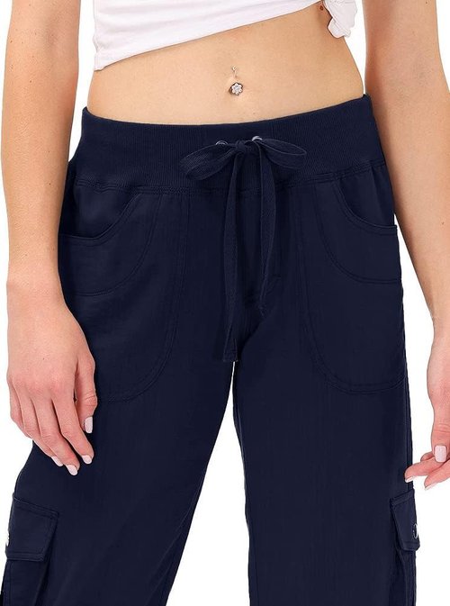 MoFiz Women's Capris - Lightweight Casual Pants with Pockets | Loose Fit Cargo for Hiking