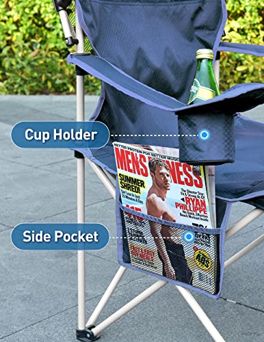 Docusvect Beach Chair with Canopy Shade - Backpack, Navy Blue, 1