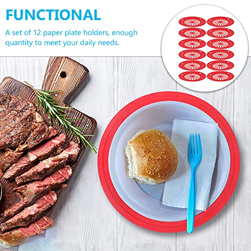 10-Inch Reusable Plastic Plate Holders Set of 24, Red – Heavy Duty Paper Plate Holders