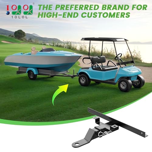 10L0L Golf Cart Trailer Hitch for Club Car DS 1982+ Rear Seat, Rust-Resistant Black