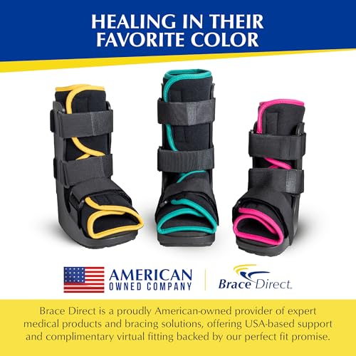 Kids Pediatric Walking Boot for Broken Foot Ankle Toe - Blue, Size L