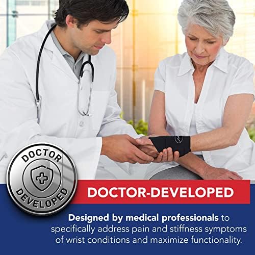 Doctor Developed Wrist Brace - Carpal Tunnel & Arthritis Support Wraps | Medium Size, 2 Pack