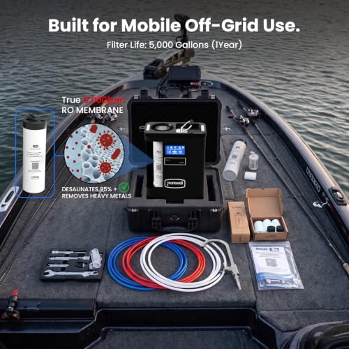 Portable Electric RO Water Filter System with UV Light - Black, 1 Unit