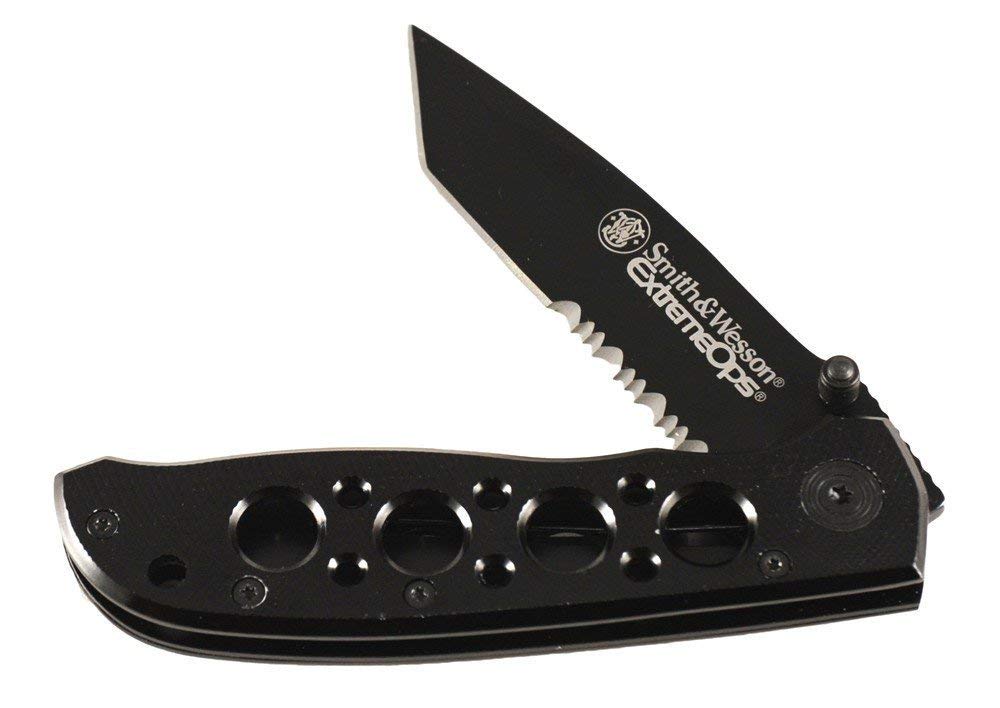 Smith & Wesson unisex adult Clam Smith Wesson Extreme Ops Tanto 40Ser 4 1In Clm, Black, One Size US