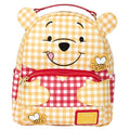 Winnie the Pooh Gingham Mini Backpack - Vegan Leather, Adjustable Straps