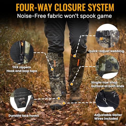 SPIKA Strike Snake Gaiters Biarri Camo Large Waterproof Leg Protection for Hiking