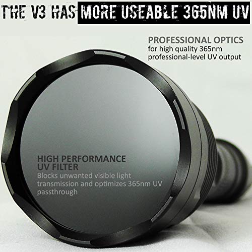 High Power UV Flashlight 365nm Long Range Black Light - Professional Grade