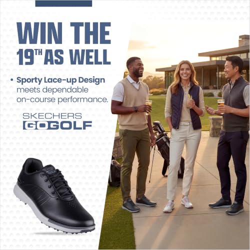 Skechers Men's Waterproof Golf Shoes - Tempo GF, Size 11, Black/Grey