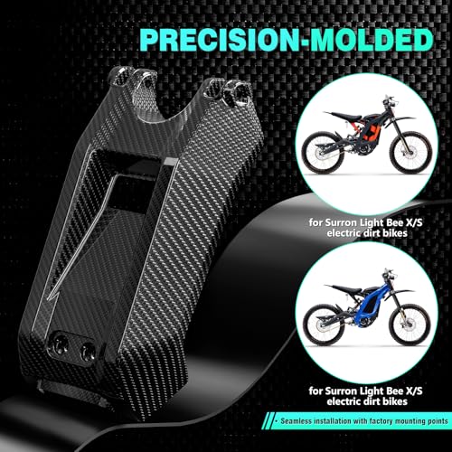 Funparts Carbon Fiber Battery Cover for Surron Light Bee X/S Black - High-Protection, Lightweight