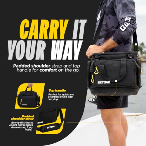 Beyond Braid Medium Water-Resistant Fishing Tackle Bag - Holds Tackle Boxes & Gear