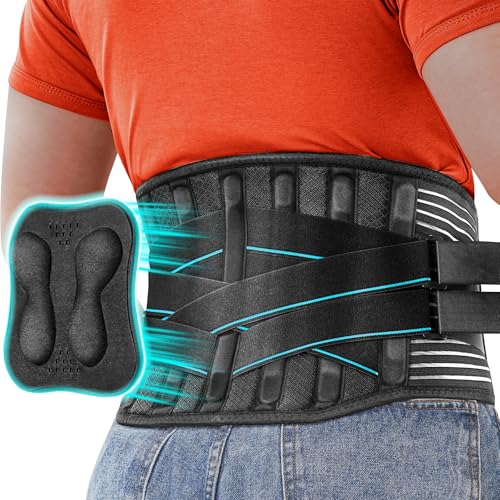 Plus Size Back Support Belt 4XL/5XL with 9X Strong Support Stays & Lumbar Pad