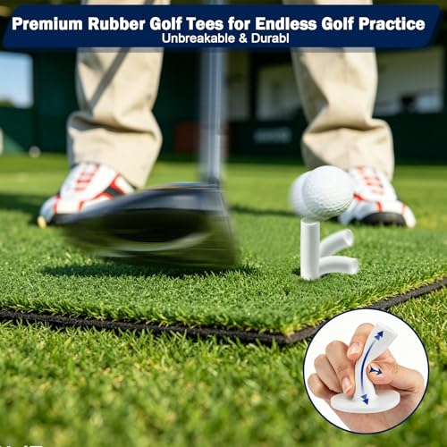 14 Pcs Rubber Golf Tees for Indoor & Outdoor Practice - Multiple Sizes