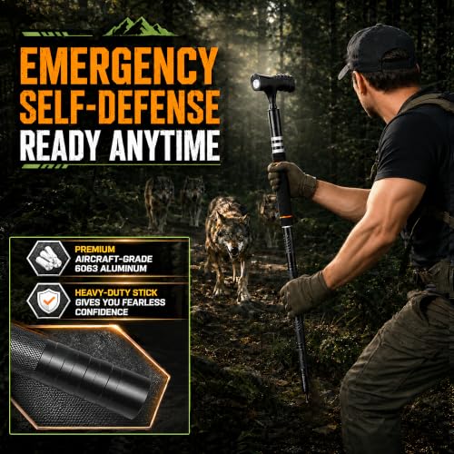 15-in-1 Tactical Hiking Stick with Multi-Tool & Self Defense