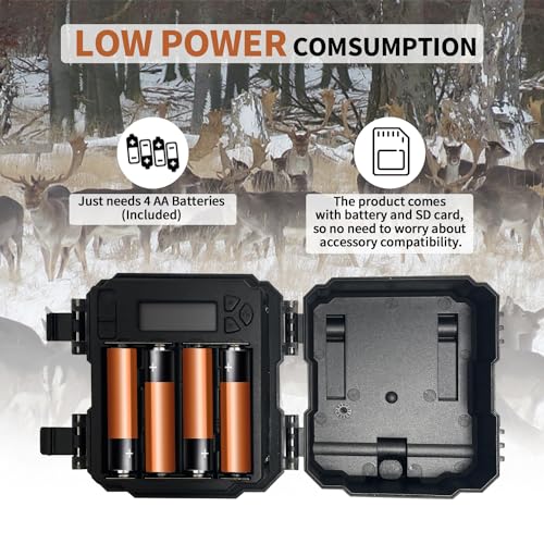 WOSODA Camo Mini Trail Camera 30MP 1080P HD Night Vision Wildlife Monitor 4 Pack