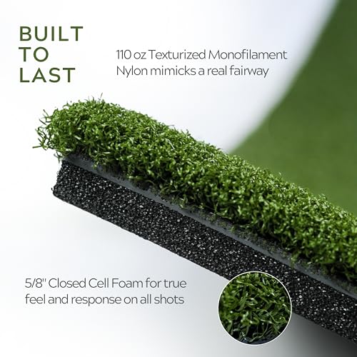 5x5-Foot Commercial Golf Practice Mat with Realistic Turf & Tee Insert