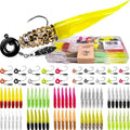 80 Pcs Crappie Jig Heads with Spinner & Ripple Tail Grubs - Scent Holder