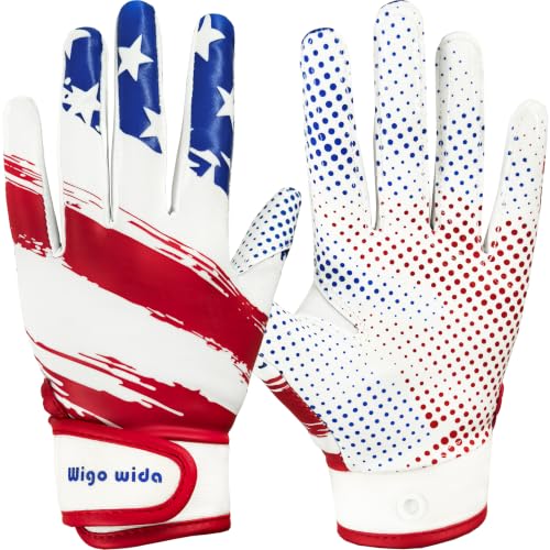 Kids Football Gloves Youth Sticky Grip Receiver Gloves White X-Small Small - Boys Girls Gift