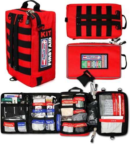 First Aid Kit with 300+ Supplies + 95-Piece Travel Emergency Kit - Home, Work, Outdoors