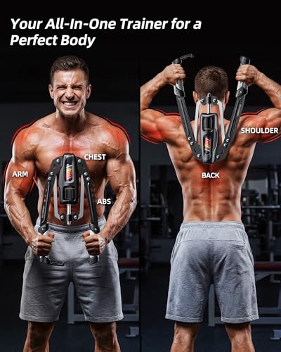 Grey Adjustable Hydraulic Arm Exerciser for Upper Body Strength & Rehabilitation