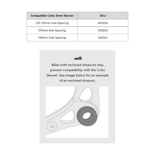 Burley COHO® 5mm Skewer (130-135mm)