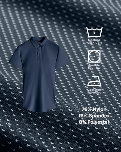 BYLT Basics Men's Active Drop-Cut Polo Shirt - X-Large Navy - Moisture-Wicking, 4-Way Stretch Performance Top