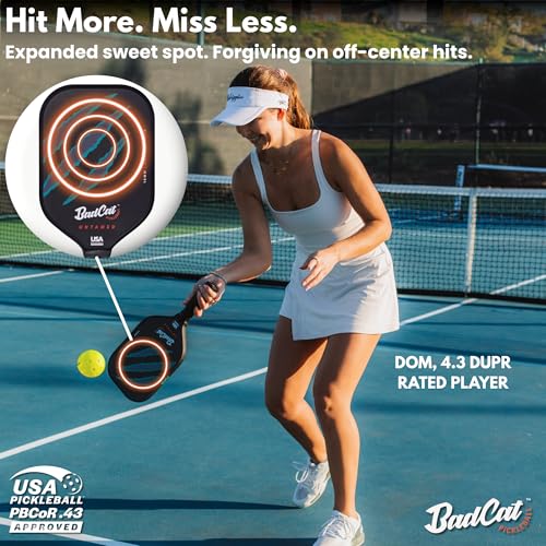 BadCat Pickleball Untamed ENVY Paddle with Raw Carbon Fiber, All-Court
