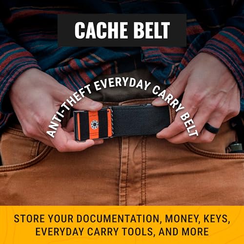 Wazoo Gear Cache Belt™ Hidden-Pocket Travel & EDC Belt - Black, Large