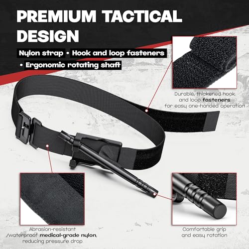 Black 5 Pack Tourniquets for Bleeding Control One-Handed Emergency First Aid