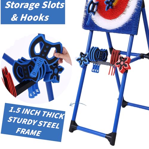 Stiatu Axe Throwing Game Set with 16 Axes & Stars for Backyard Outdoor Fun