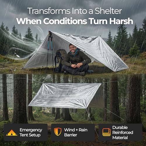 Emergency Mylar Blanket Waterproof Survival Shelter Pack of 1