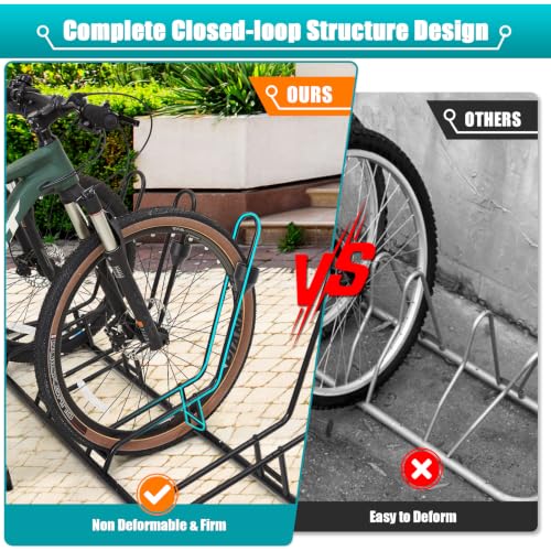 Kinghouse 4-Bike Floor Stand Storage Rack, Heavy Duty Indoor/Outdoor Garage