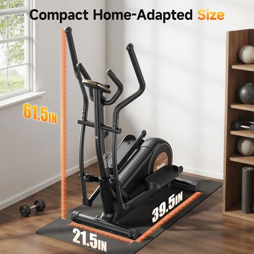 Niceday 18-Inch Long Stride Elliptical Exercise Machine - Compact, Quiet, Adjustable Resistance