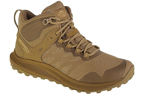 Men's Waterproof Tactical Boots - Merrell Nova 3 Mid, 9.5 Wide, Dark Coyote