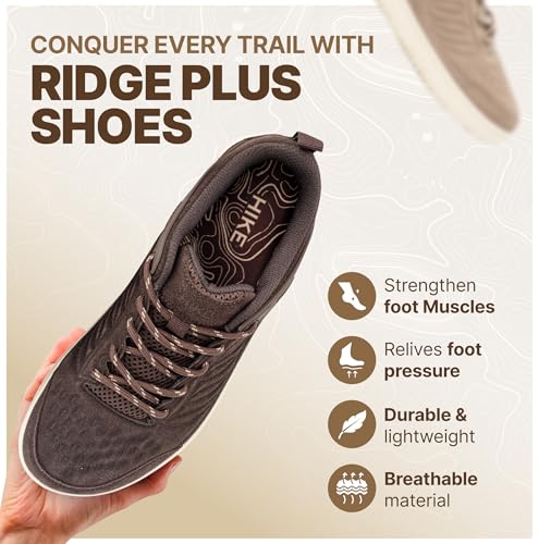 Barefoot Trail Hiking Shoes for Men Women Wide - Ridge Plus, Zero Drop, Low-Cut - Desert Taupe