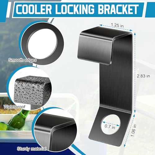 Cooler Lock Brackets with 4.92 ft Security Cable - Black Titanium Coating 2 Pack