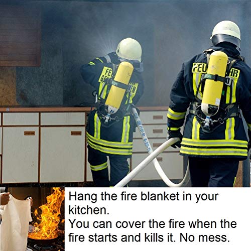 Leberna XXL Fire Blanket 79x79 Inches 2 Pack – Emergency Fire Safety & Suppression Blanket for Home & Kitchen