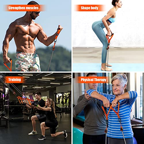 Orange 420LBS Heavy Resistance Bands Set with Handles for Intense Workout